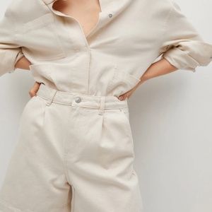 Cream Mango Mom Shorts